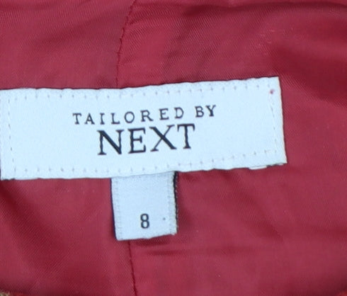 Next Women Red Houndstooth Tweed Pencil Skirt Size 8