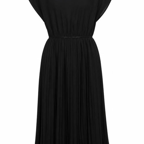 New Look Women Black UK 10 Fit & Flare Pleated Knee Dress