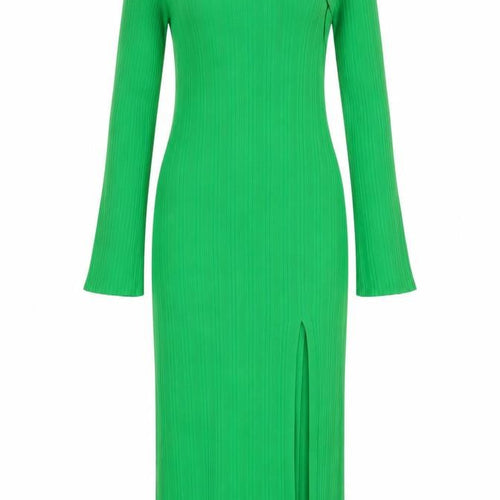 Pretty Lavish Women Green L Bodycon Long Knit Cut Out Midi Dress