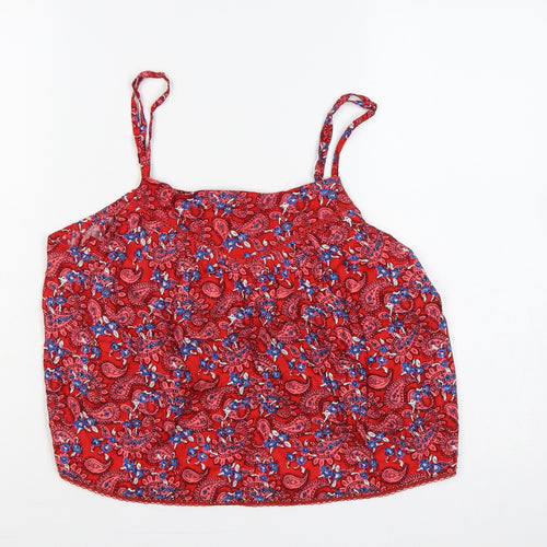 Superdry Women Red UK 16 Paisley Floral Viscose Camisole Tank Top