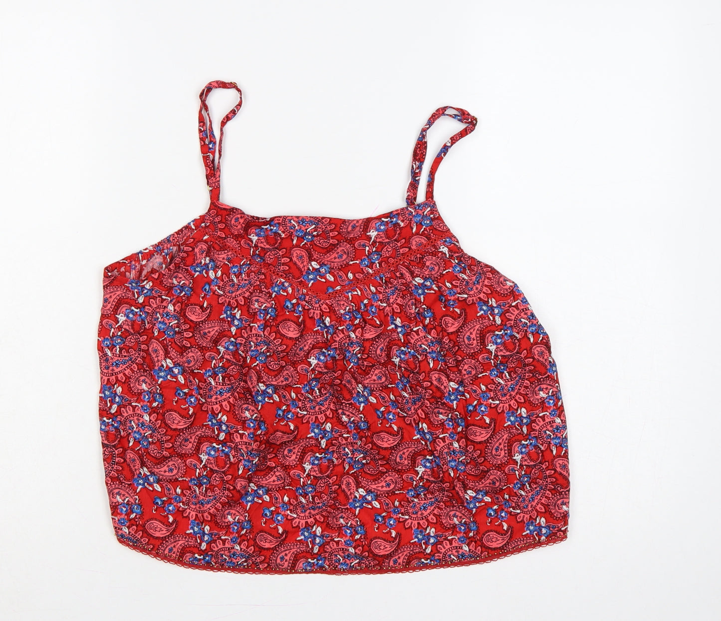 Superdry Women Red UK 16 Paisley Floral Viscose Camisole Tank Top