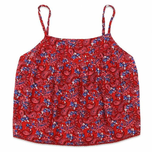 Superdry Women Red UK 16 Paisley Floral Viscose Camisole Tank Top