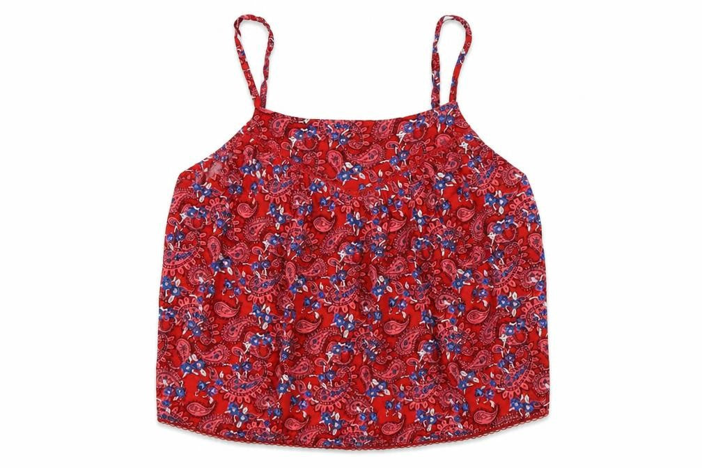 Superdry Women Red UK 16 Paisley Floral Viscose Camisole Tank Top