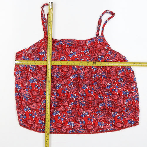 Superdry Women Red UK 16 Paisley Floral Viscose Camisole Tank Top