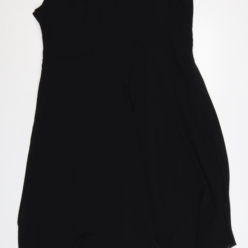 Collection Debenhams Women Black UK 22 Maxi A-Line V-Neck Chiffon Dress