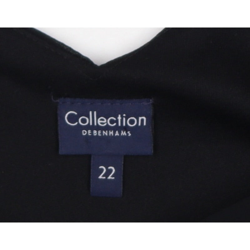 Collection Debenhams Women Black UK 22 Maxi A-Line V-Neck Chiffon Dress
