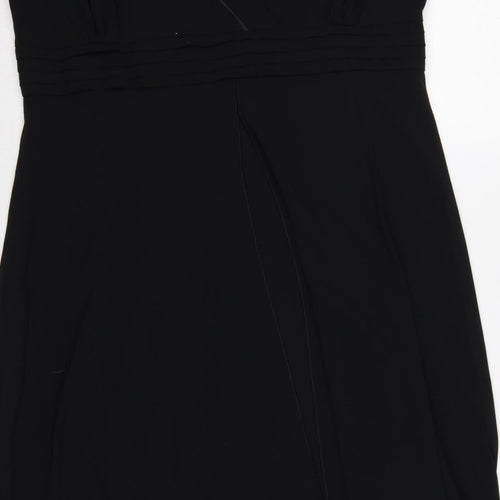 Collection Debenhams Women Black UK 22 Maxi A-Line V-Neck Chiffon Dress