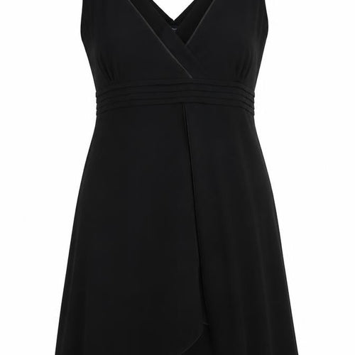 Collection Debenhams Women Black UK 22 Maxi A-Line V-Neck Chiffon Dress