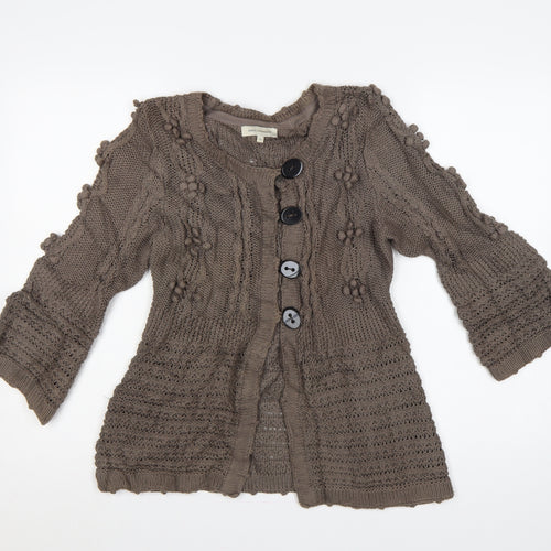 Rocha John Rocha Women’s Brown Size 12 Cable Knit Button Cardigan