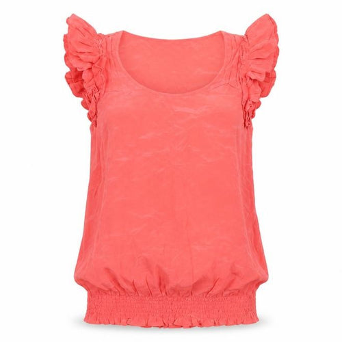 Oasis Women’s Pink Silk Ruffle Camisole Blouse UK 10