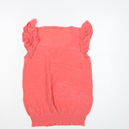 Oasis Women’s Pink Silk Ruffle Camisole Blouse UK 10