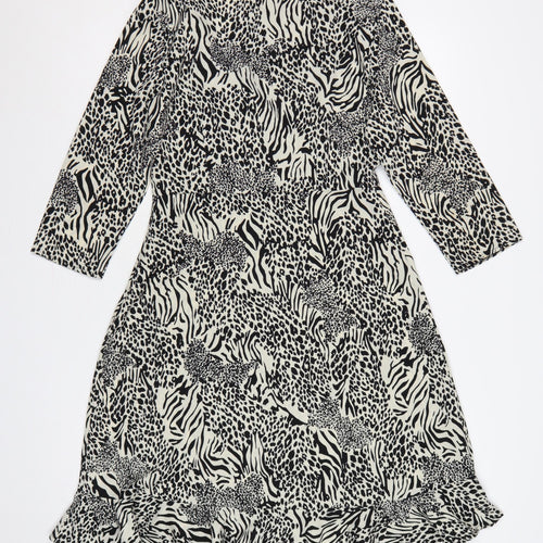 Stella Morgan Women Multicoloured Animal Print Wrap Midi Dress UK 10