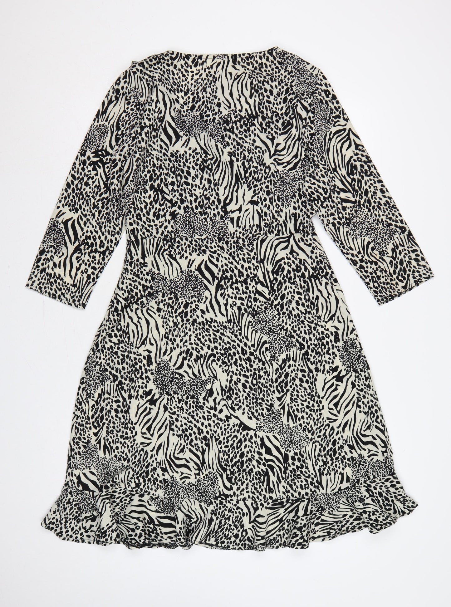 Stella Morgan Women Multicoloured Animal Print Wrap Midi Dress UK 10