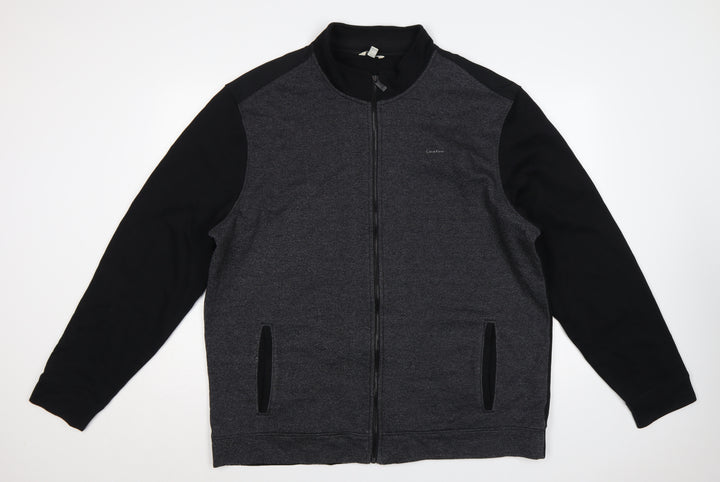 Calvin Klein Men Grey 2XL Full Zip High Neck Logo Sweatshirt
