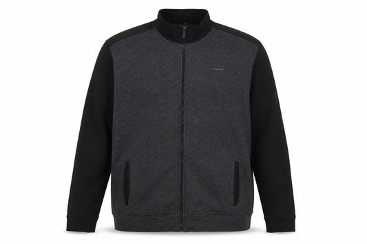 Calvin Klein Men Grey 2XL Full Zip High Neck Logo Sweatshirt
