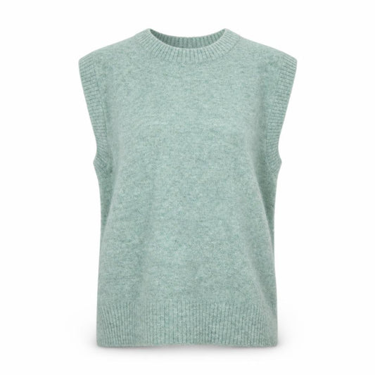 Saint Tropez Women Green Size S Sleeveless Knit Jumper Vest