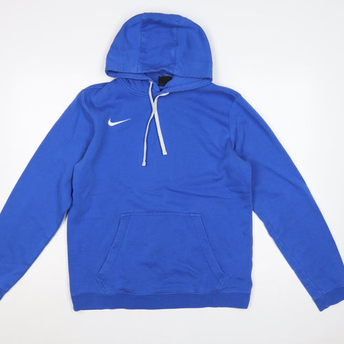 Nike Men’s Blue M Pullover Hoodie Logo Drawstring Pocket