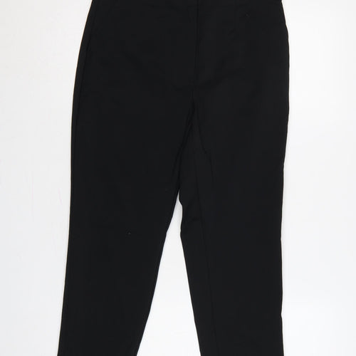 Marks & Spencer Women Black UK 12 Straight Leg Dress Trousers Pockets