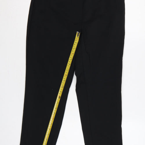 Marks & Spencer Women Black UK 12 Straight Leg Dress Trousers Pockets