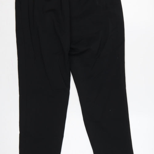Marks & Spencer Women Black UK 12 Straight Leg Dress Trousers Pockets