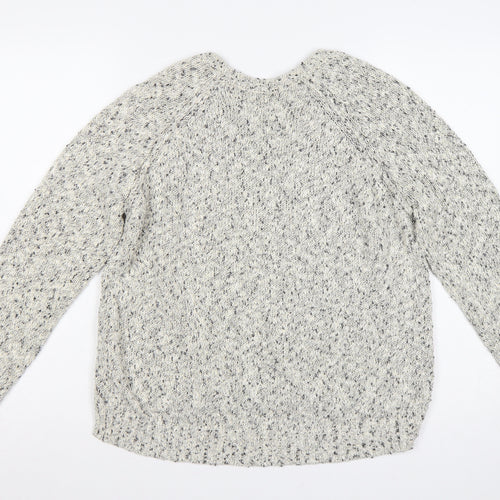 Marks and Spencer Women Grey UK 18 Chunky Knit Raglan Jumper