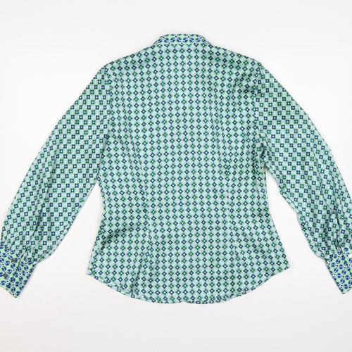 Zara Women Multicoloured S Geometric Button-Up Collared Blouse