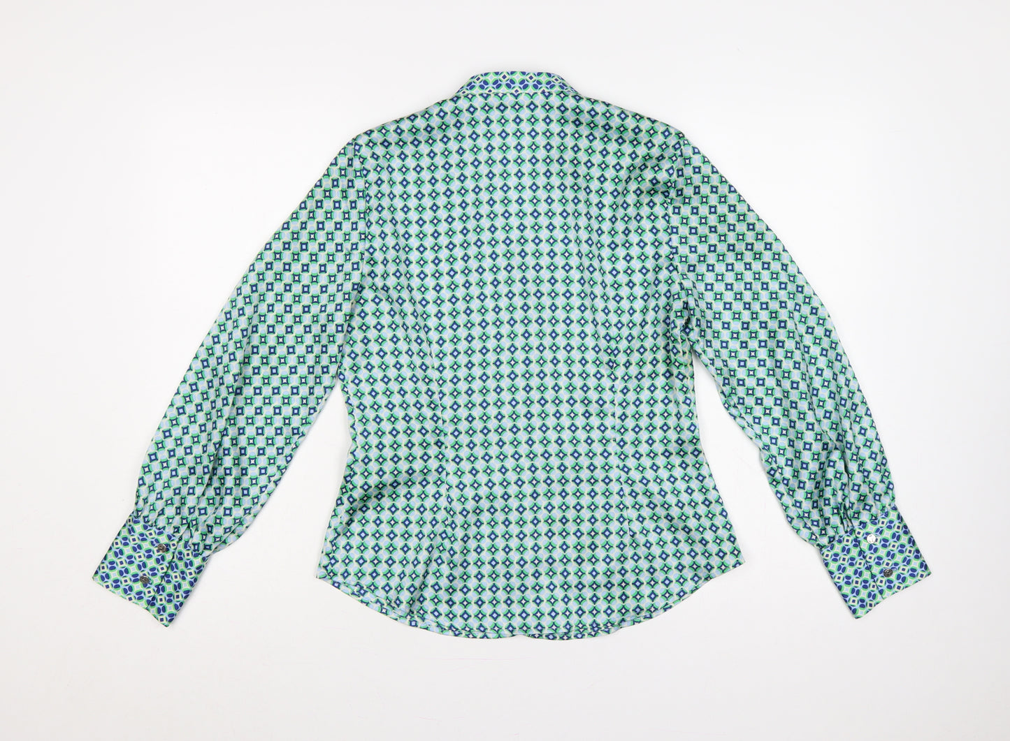 Zara Women Multicoloured S Geometric Button-Up Collared Blouse