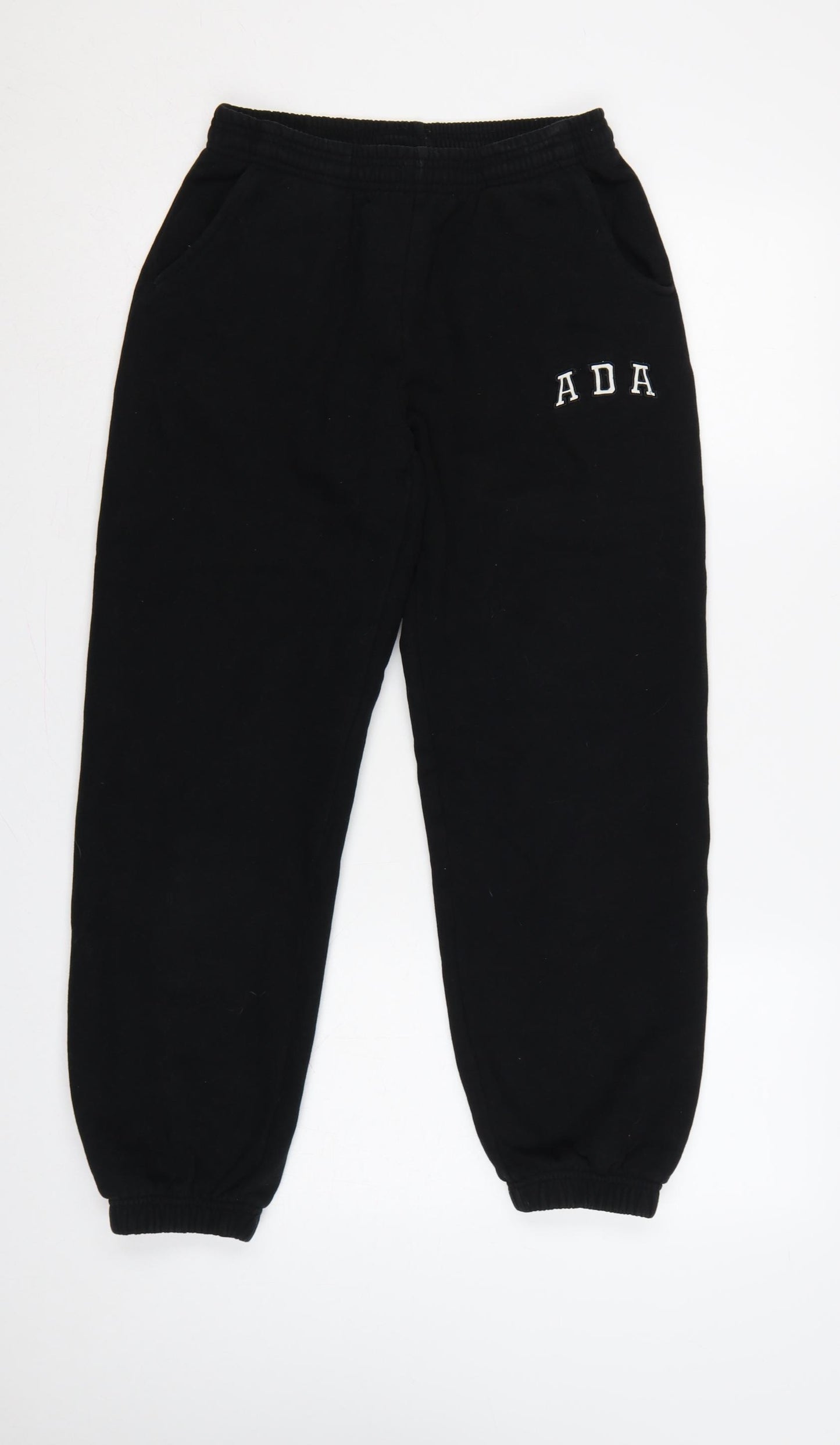 Adanola Women’s Black XS Cotton Logo Jogger Sweatpants