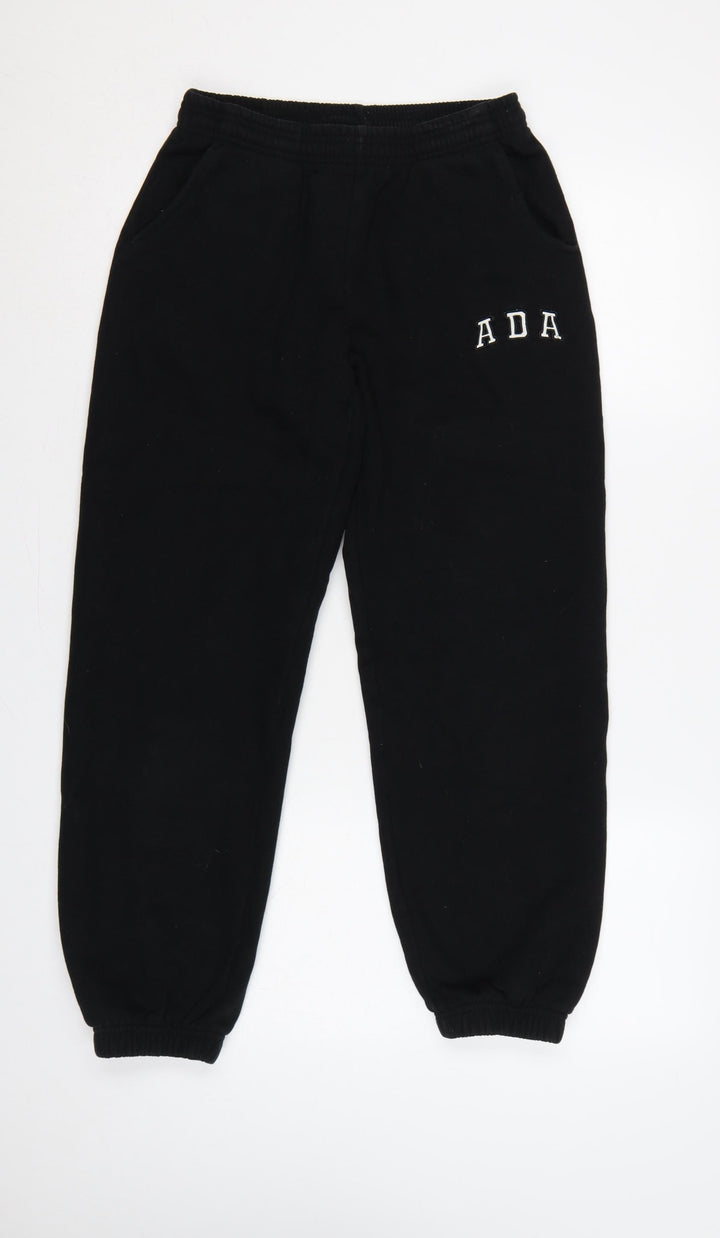 Adanola Women’s Black XS Cotton Logo Jogger Sweatpants