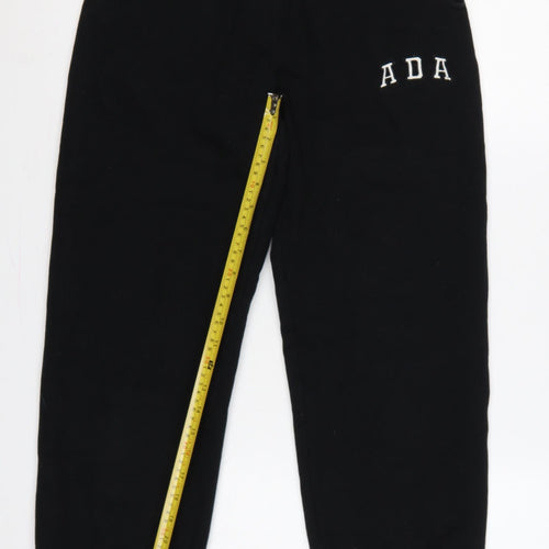 Adanola Women’s Black XS Cotton Logo Jogger Sweatpants