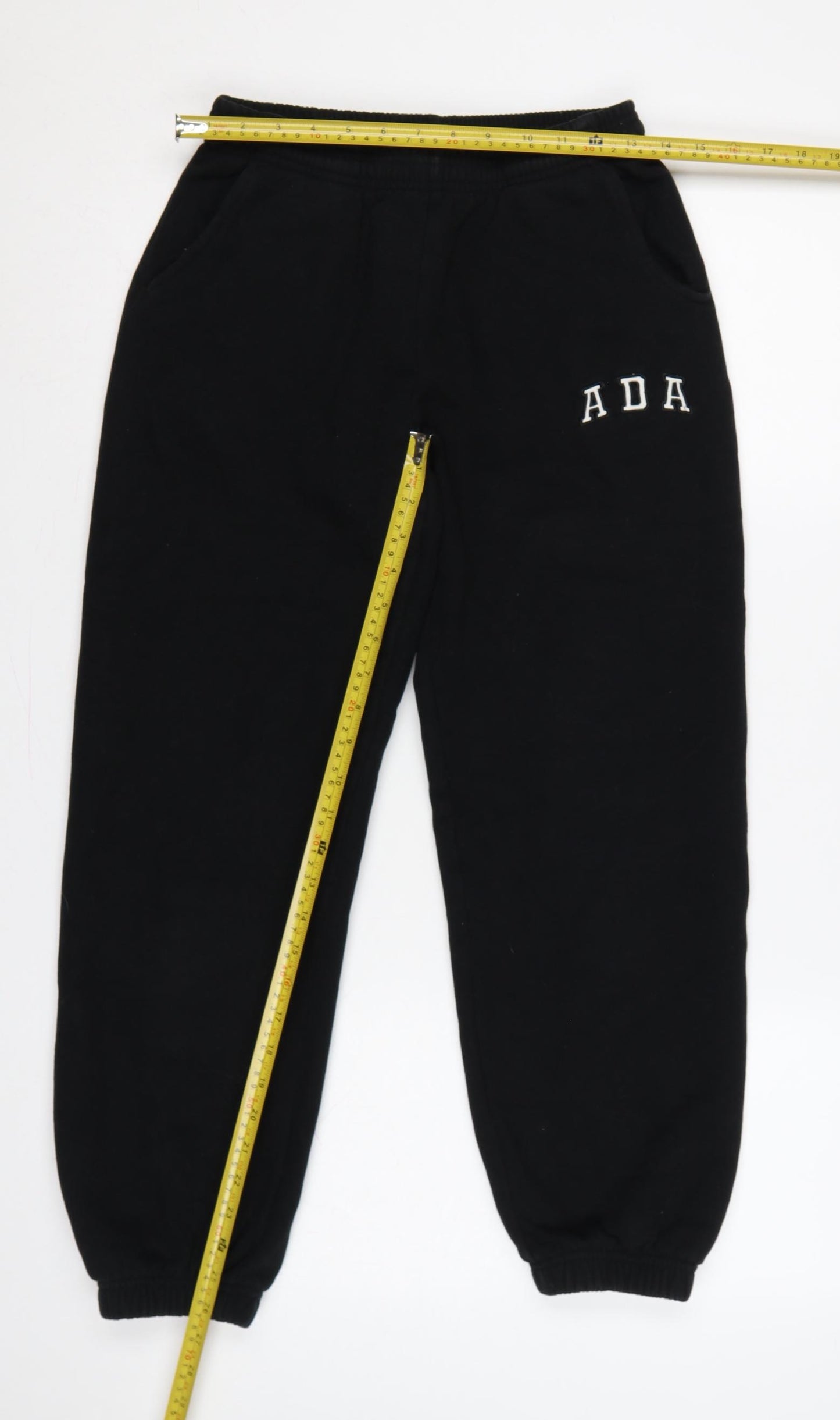 Adanola Women’s Black XS Cotton Logo Jogger Sweatpants