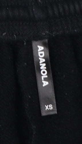 Adanola Women’s Black XS Cotton Logo Jogger Sweatpants
