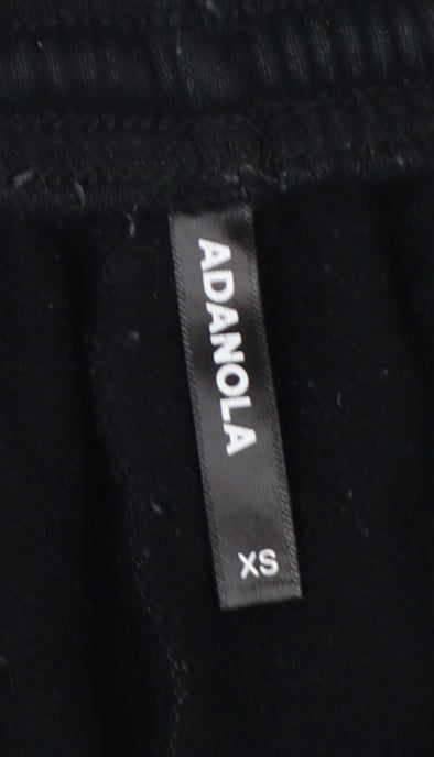 Adanola Women’s Black XS Cotton Logo Jogger Sweatpants