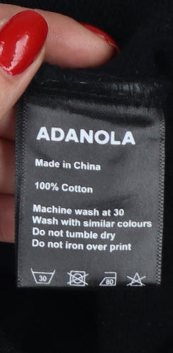 Adanola Women’s Black XS Cotton Logo Jogger Sweatpants
