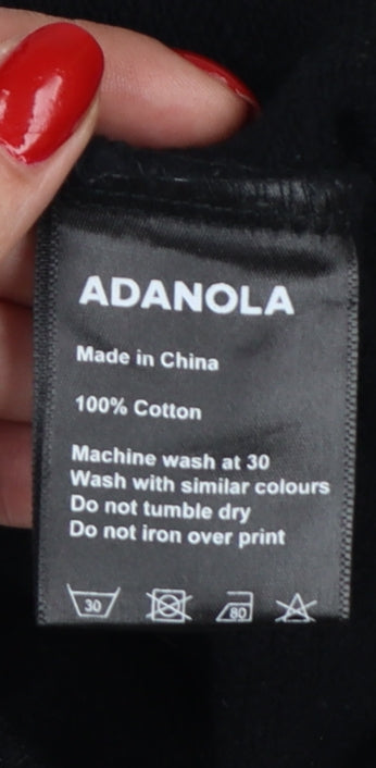 Adanola Women’s Black XS Cotton Logo Jogger Sweatpants