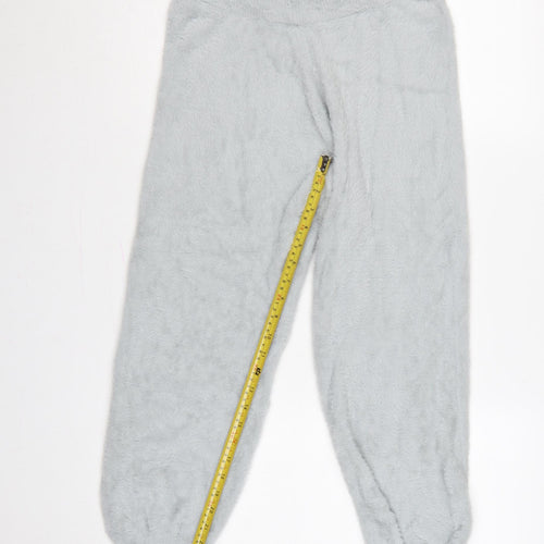 Marks & Spencer Women Grey Small Fluffy Cuffed Jogger Trousers