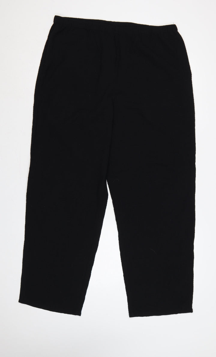 Orvis Women’s Black L Stretch Elastic Waist Straight Trousers