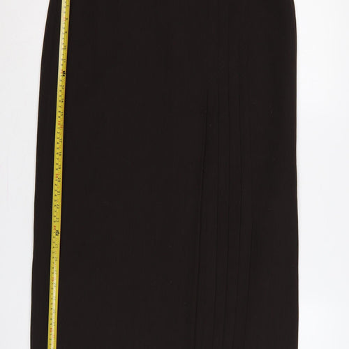 Gerry Weber Women Black UK 14 Long Pencil Skirt Pleated Lined