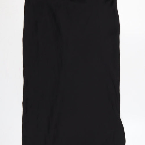 ASOS Design Women Black UK 12 Long Sleeveless Slip Dress