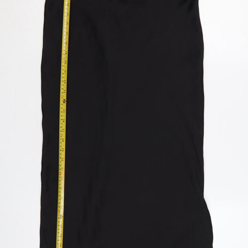 ASOS Design Women Black UK 12 Long Sleeveless Slip Dress