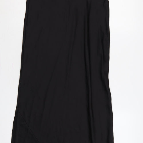 ASOS Design Women Black UK 12 Long Sleeveless Slip Dress