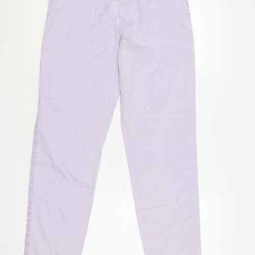 Marks & Spencer Women Purple UK 8 Tapered Chino Cotton Trousers