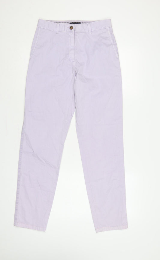 Marks & Spencer Women Purple UK 8 Tapered Chino Cotton Trousers