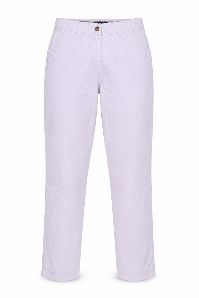 Marks & Spencer Women Purple UK 8 Tapered Chino Cotton Trousers