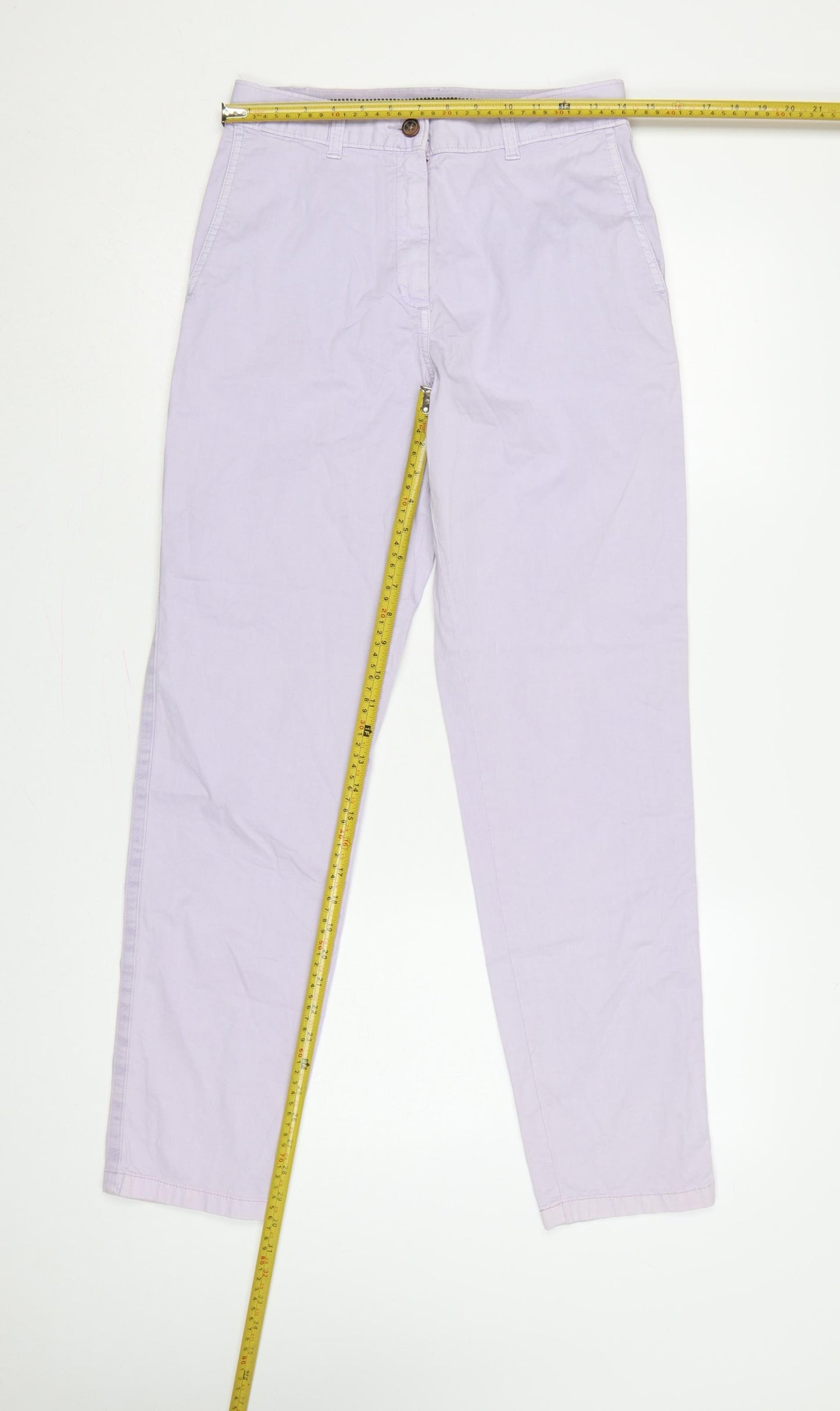 Marks & Spencer Women Purple UK 8 Tapered Chino Cotton Trousers