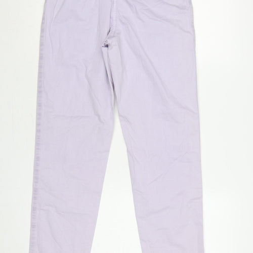 Marks & Spencer Women Purple UK 8 Tapered Chino Cotton Trousers