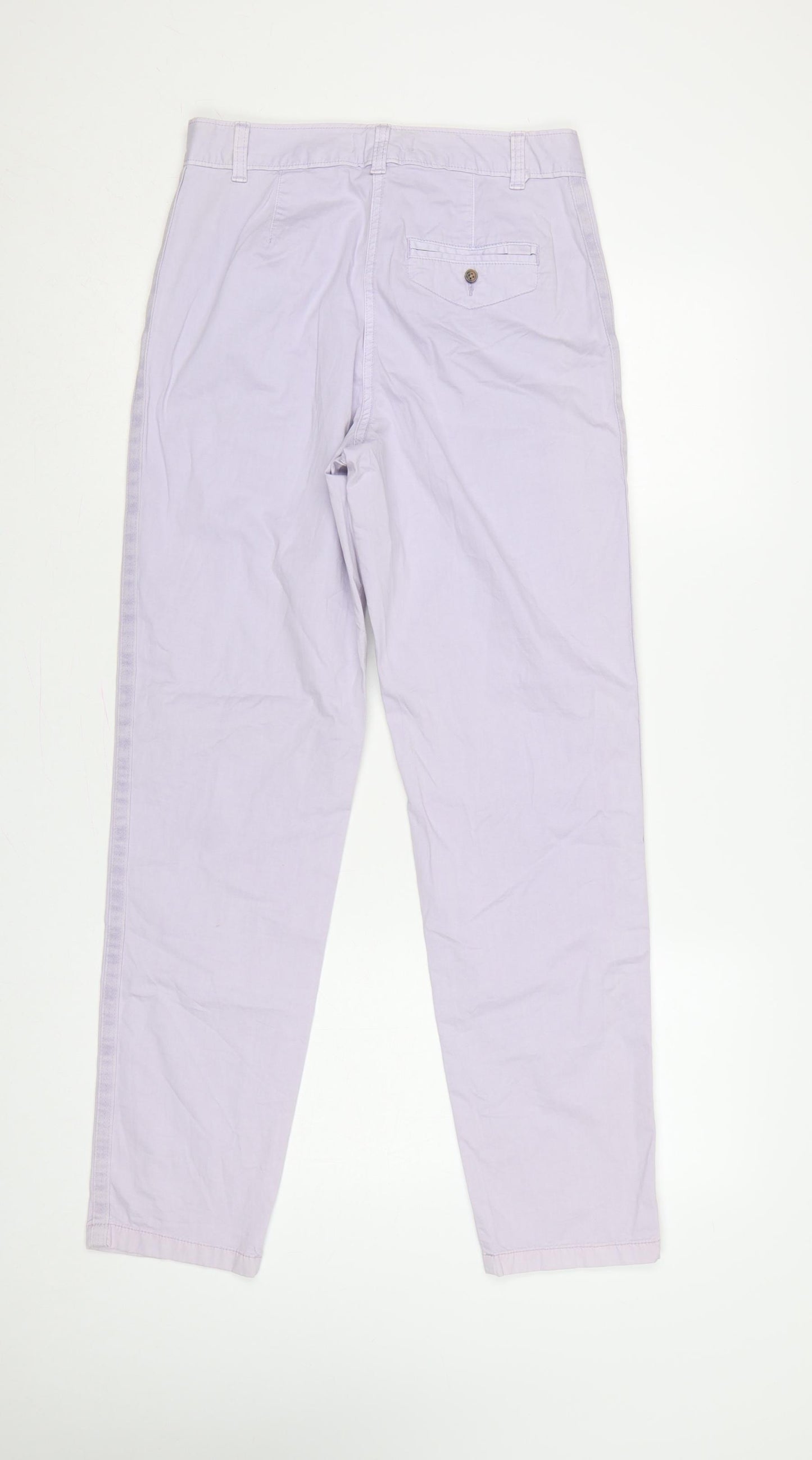 Marks & Spencer Women Purple UK 8 Tapered Chino Cotton Trousers