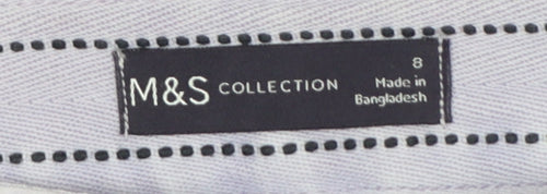 Marks & Spencer Women Purple UK 8 Tapered Chino Cotton Trousers