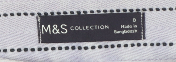 Marks & Spencer Women Purple UK 8 Tapered Chino Cotton Trousers