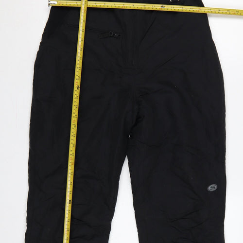 Slalom Women's Black Size 8 Insulated Snow Pants Ski Bib Trousers